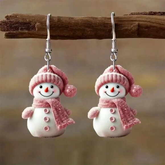 Cute Snowman Christmas Earrings - Picture 1 of 2